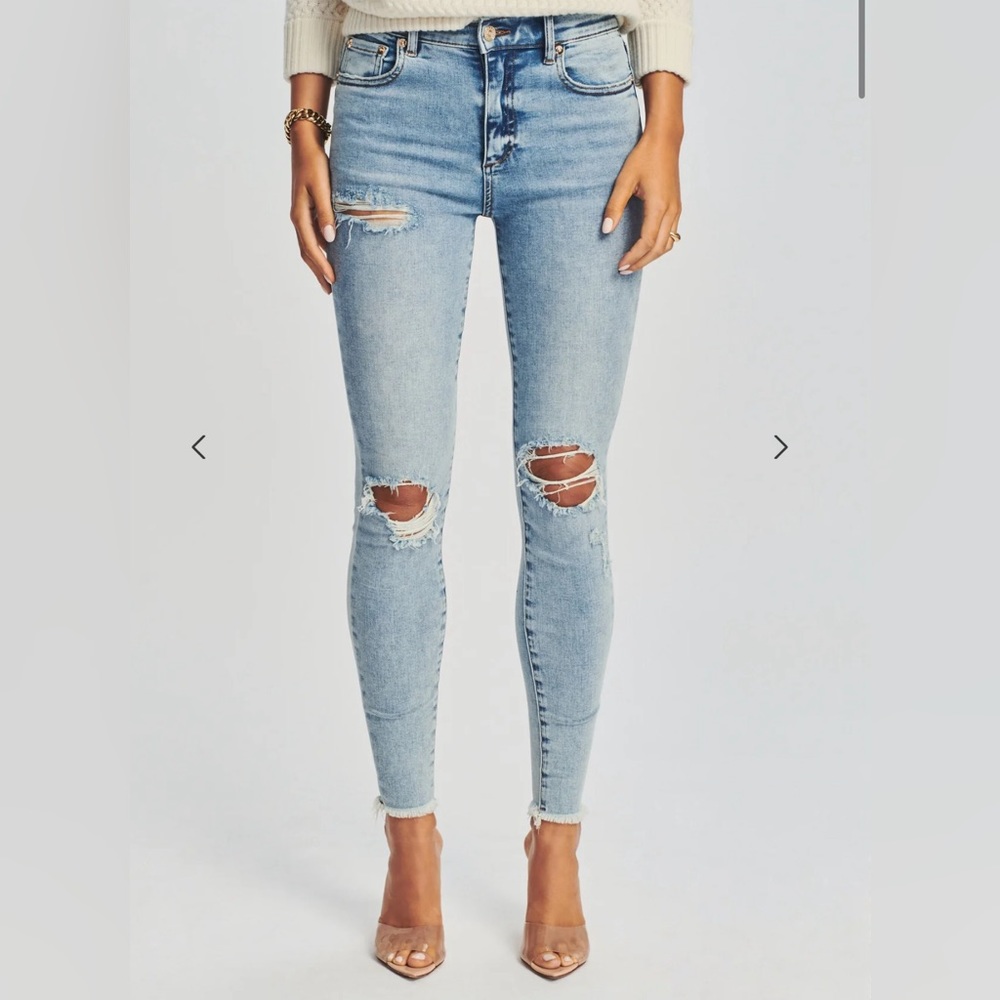 Agolde light blue wash denims